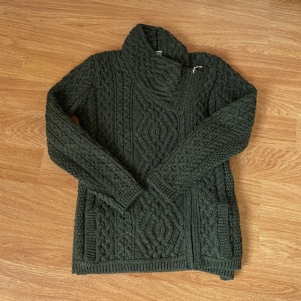 100% Merino Wool Aran Crafts Irish Sweater XS